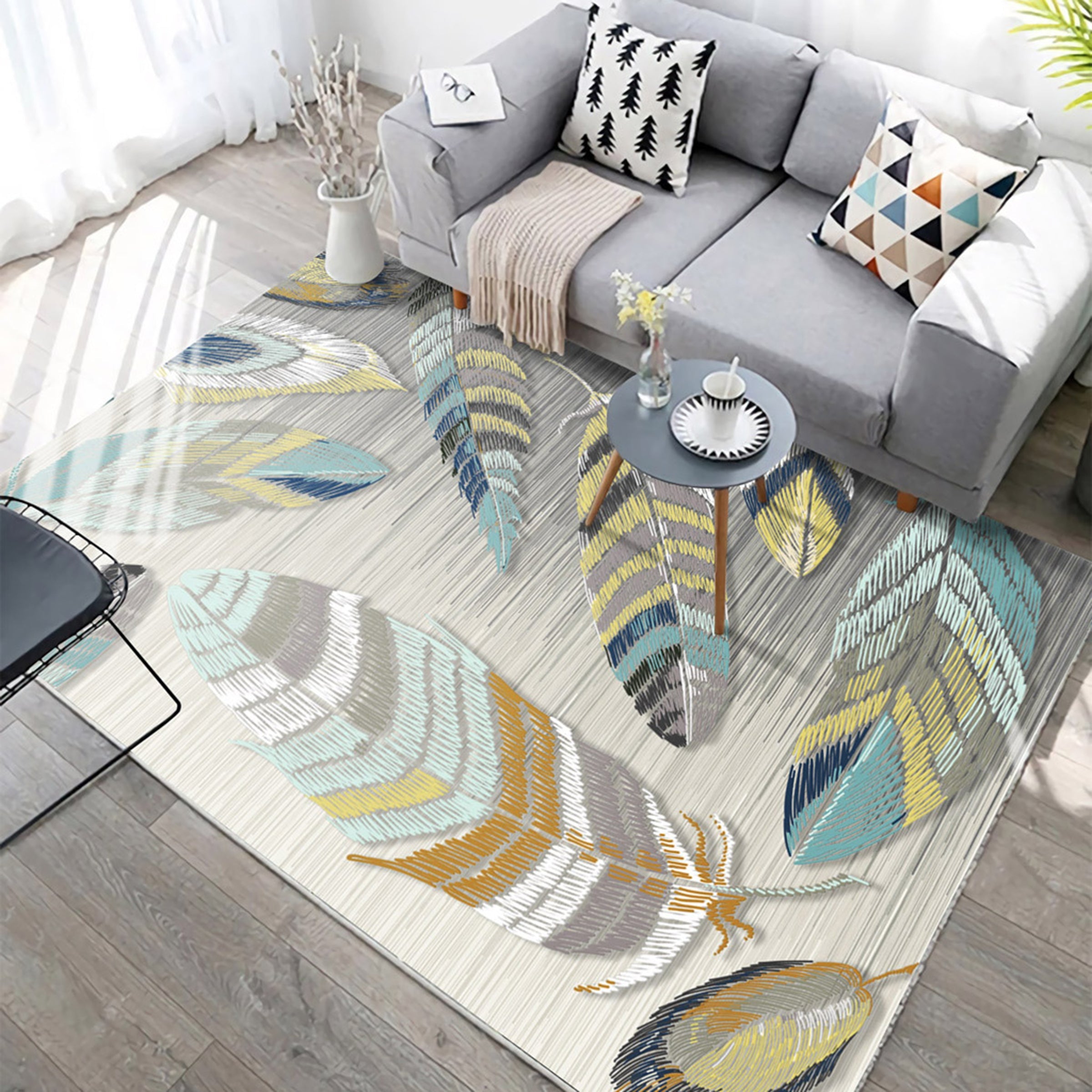 3D Colored Feather WG312 Non Slip Rug Mat Mat AJ Creativity Home 