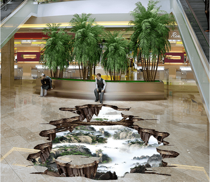 3D Mountains 159 Floor Mural Wallpaper AJ Wallpaper 2 