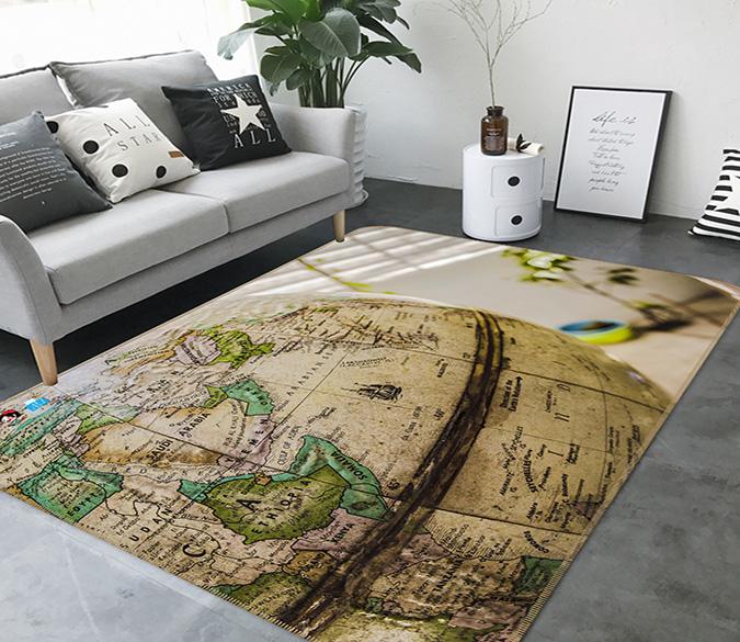 3D Half Globe 271 Non Slip Rug Mat Mat AJ Creativity Home 