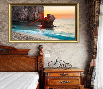 3D Evening Sea 130 Fake Framed Print Painting Wallpaper AJ Creativity Home 