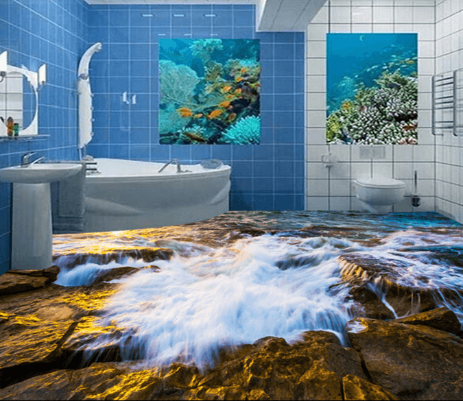3D Ocean Sunset 088 Floor Mural Wallpaper AJ Wallpaper 2 