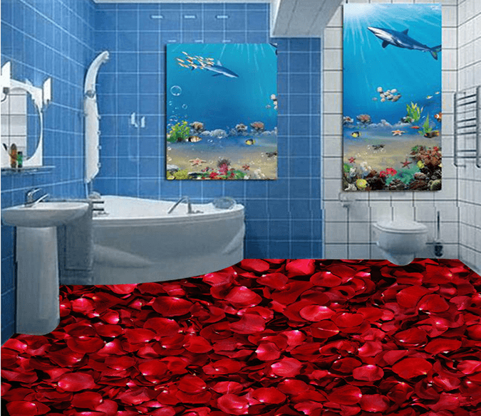 3D Flower Petals Sea 013 Floor Mural Wallpaper AJ Wallpaper 2 