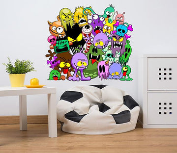 3D Cute Monster 053 Wall Stickers Wallpaper AJ Wallpaper 