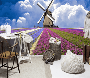 3D Windmill Flowers 063 Wallpaper AJ Wallpaper 