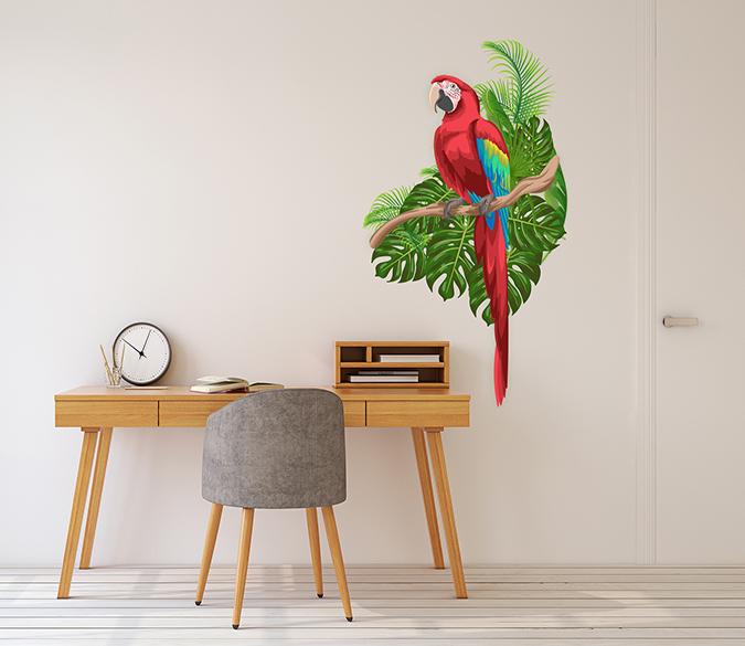 3D Parrot Leaf 103 Wall Stickers Wallpaper AJ Wallpaper 