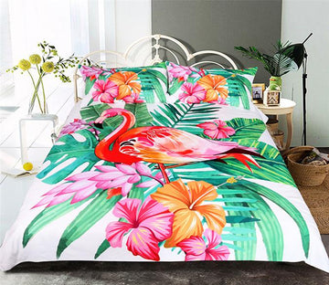 3D Horn Flamingo 173 Bed Pillowcases Quilt Wallpaper AJ Wallpaper 