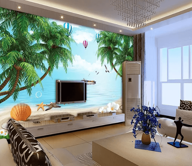 3D Beach Starfish Tree 1296 Wallpaper AJ Wallpaper 2 