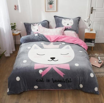 3D Crown Cat 18013 Bed Pillowcases Quilt