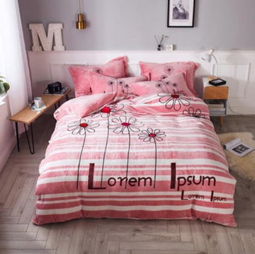 3D Red Flowers 18023 Bed Pillowcases Quilt
