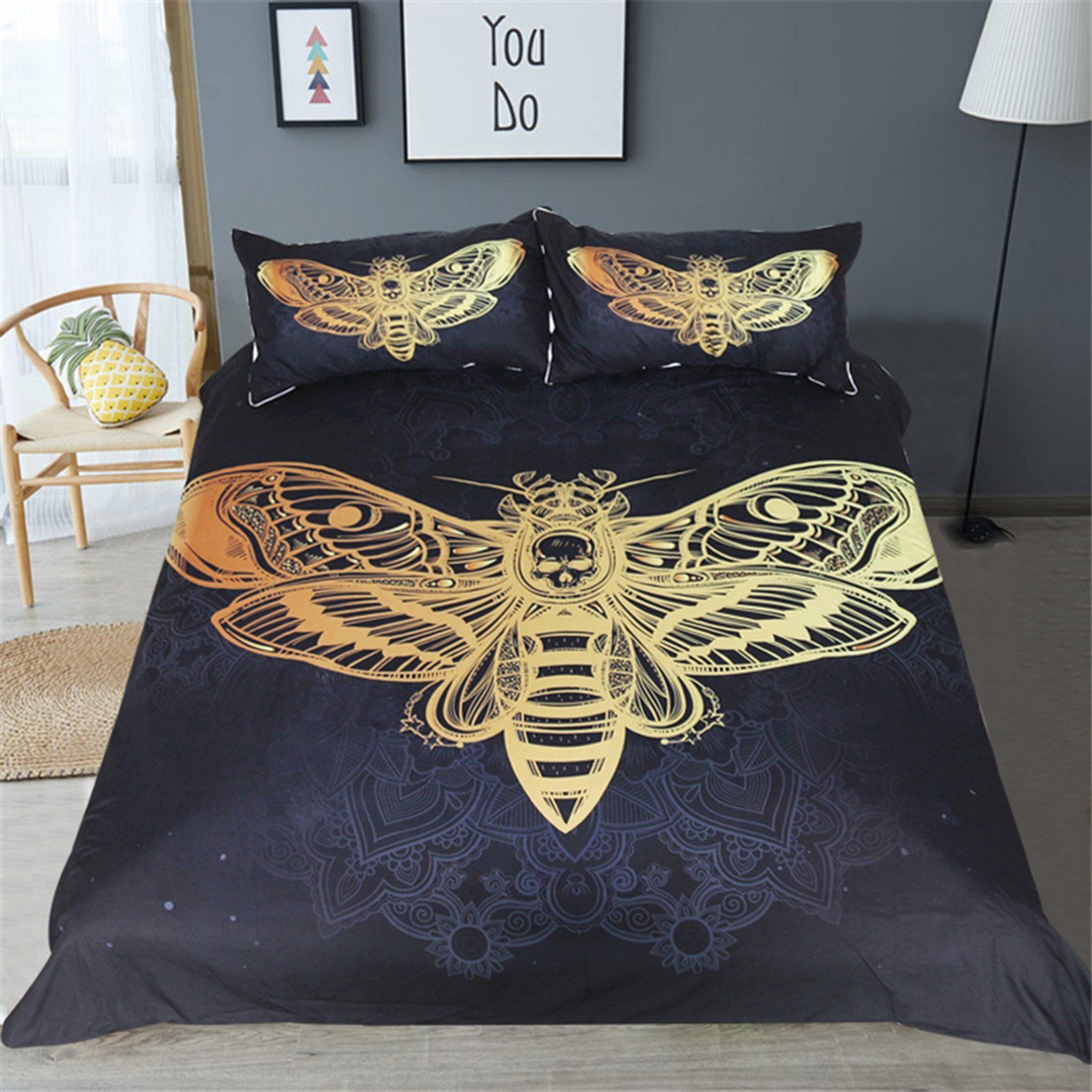 3D Hot Stamping Moth 190 Bed Pillowcases Quilt Wallpaper AJ Wallpaper 