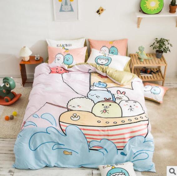 3D Cartoon Boat 50079 Bed Pillowcases Quilt