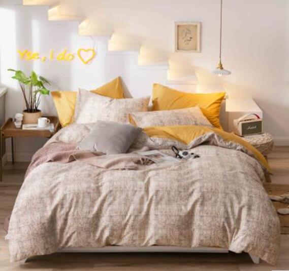 3D Light Yellow Pattern 16076 Bed Pillowcases Quilt
