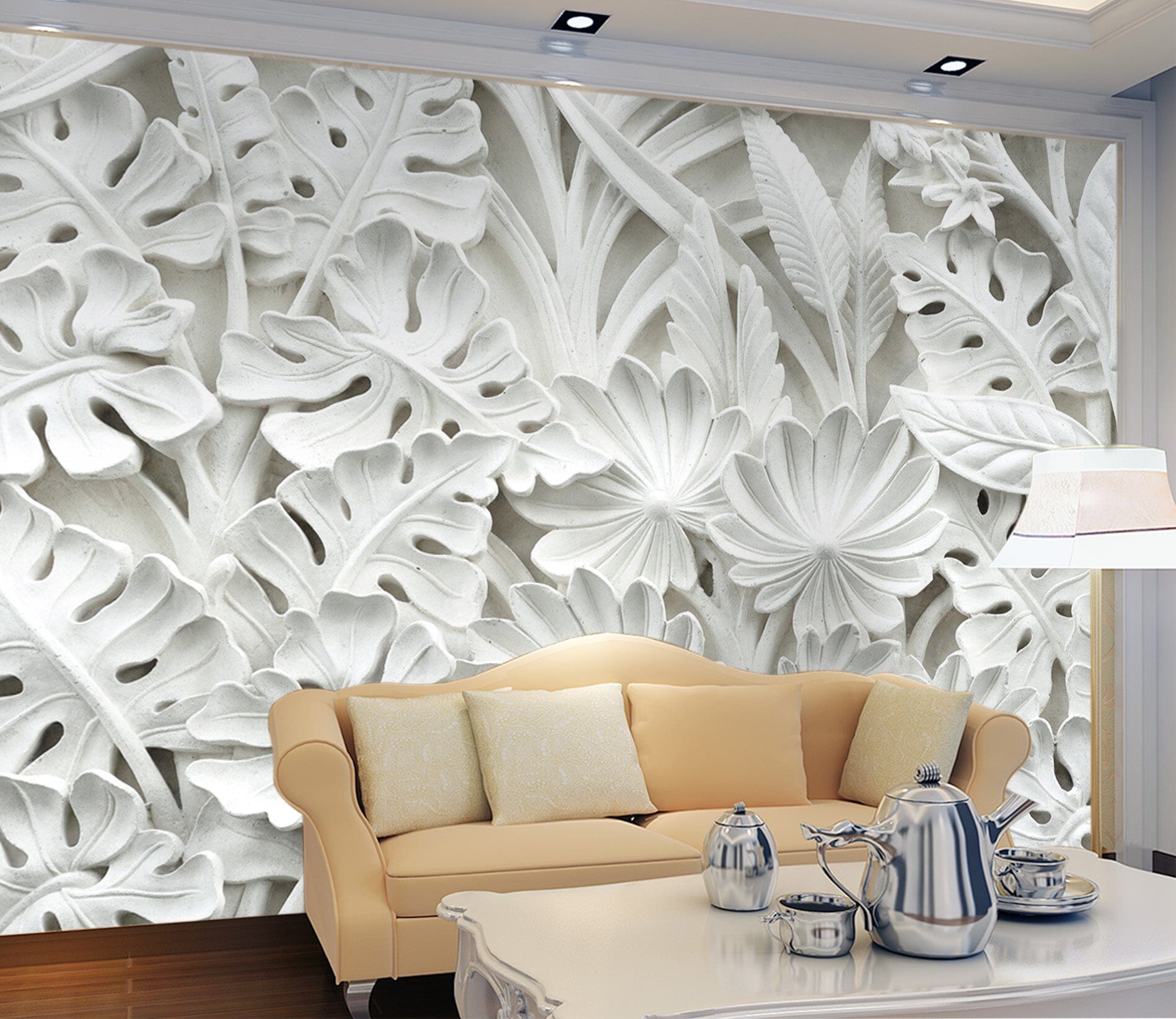 3D Carving Leaves 1517 Wall Murals Wallpaper AJ Wallpaper 2 
