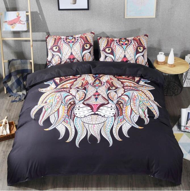3D Lion Head 5130 Bed Pillowcases Quilt