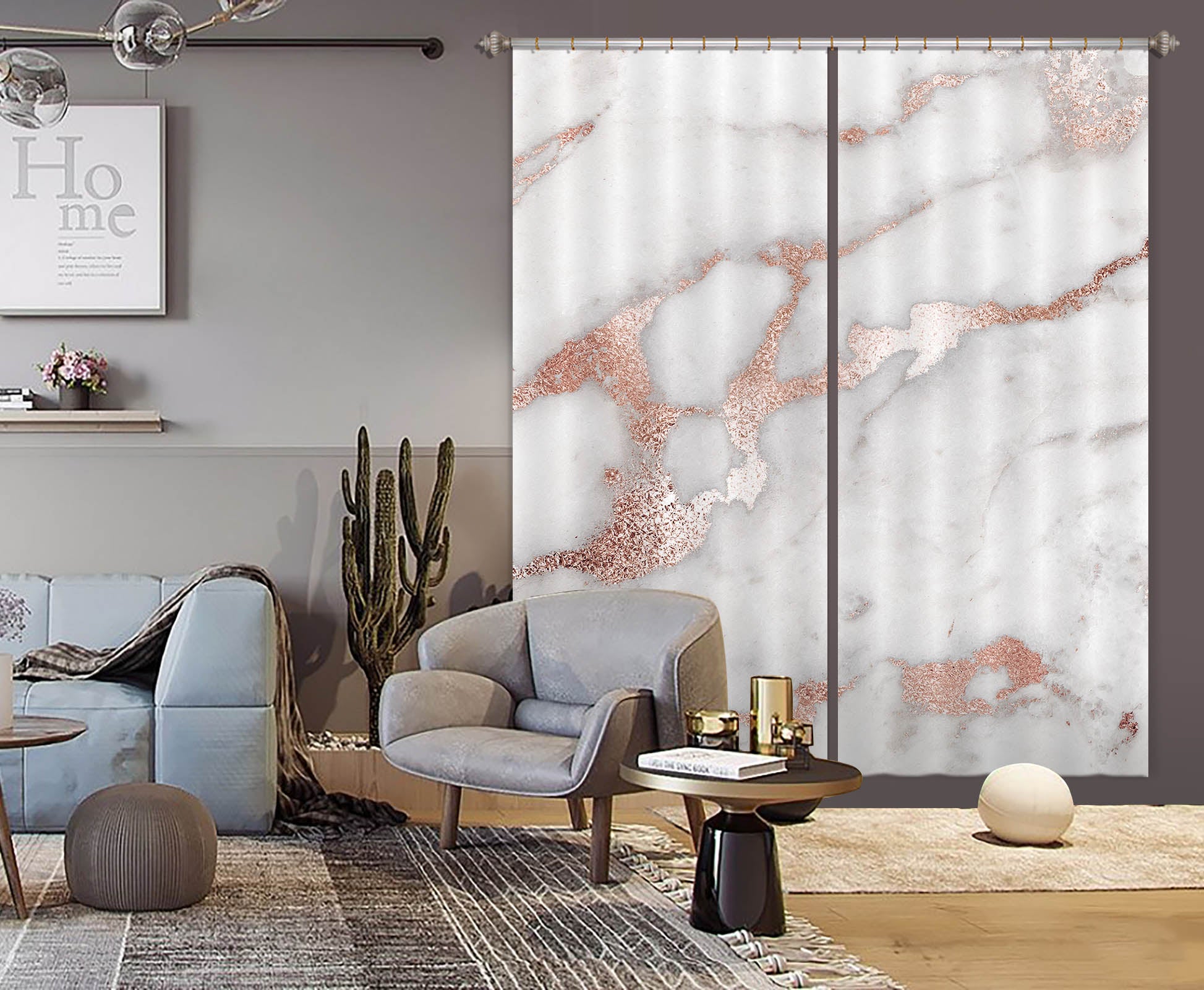 3D Pink Line 194 Uta Naumann Curtain Curtains Drapes