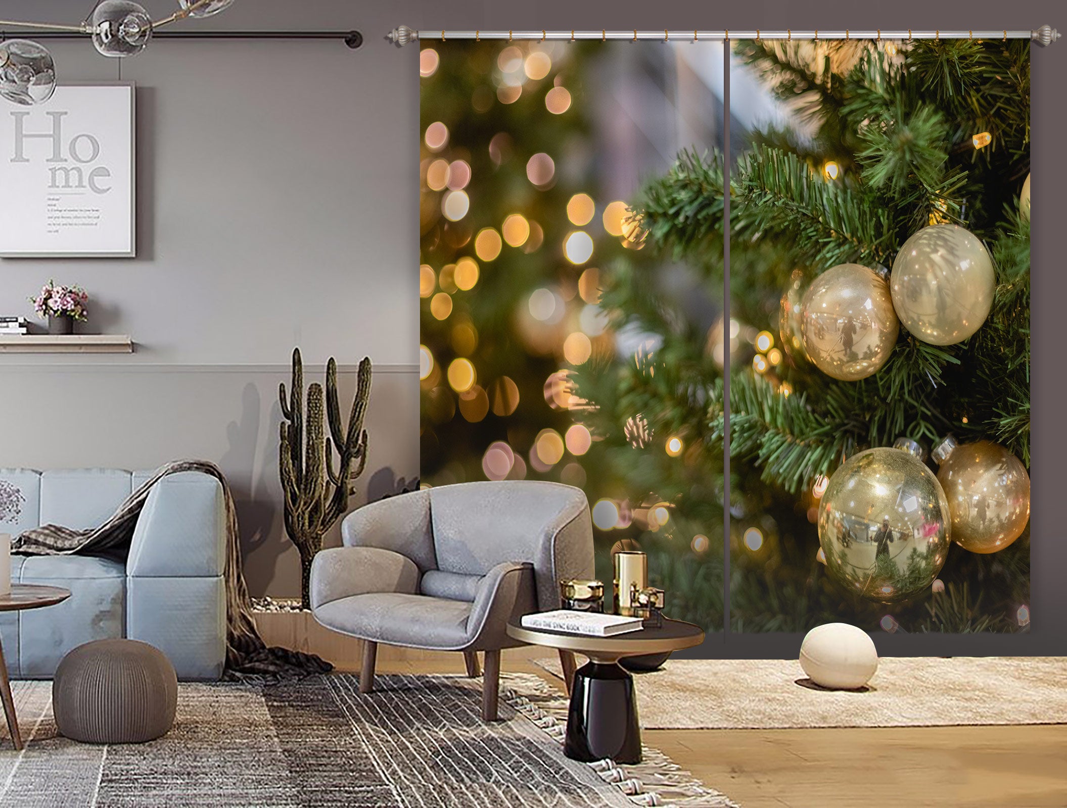 3D Ball Pendant 52097 Christmas Curtains Drapes Xmas