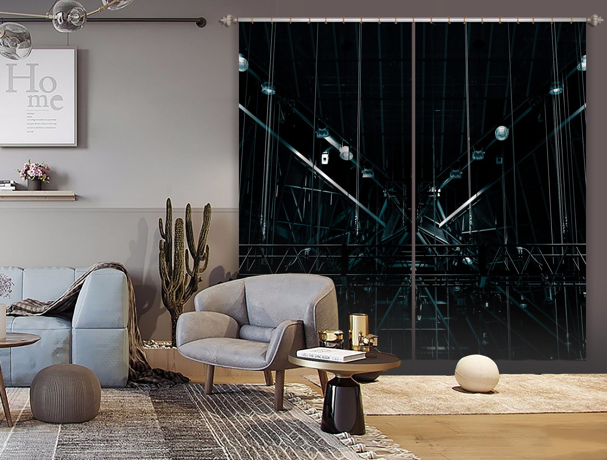 3D Night Lights 049 Noirblanc777 Curtain Curtains Drapes Curtains AJ Creativity Home 