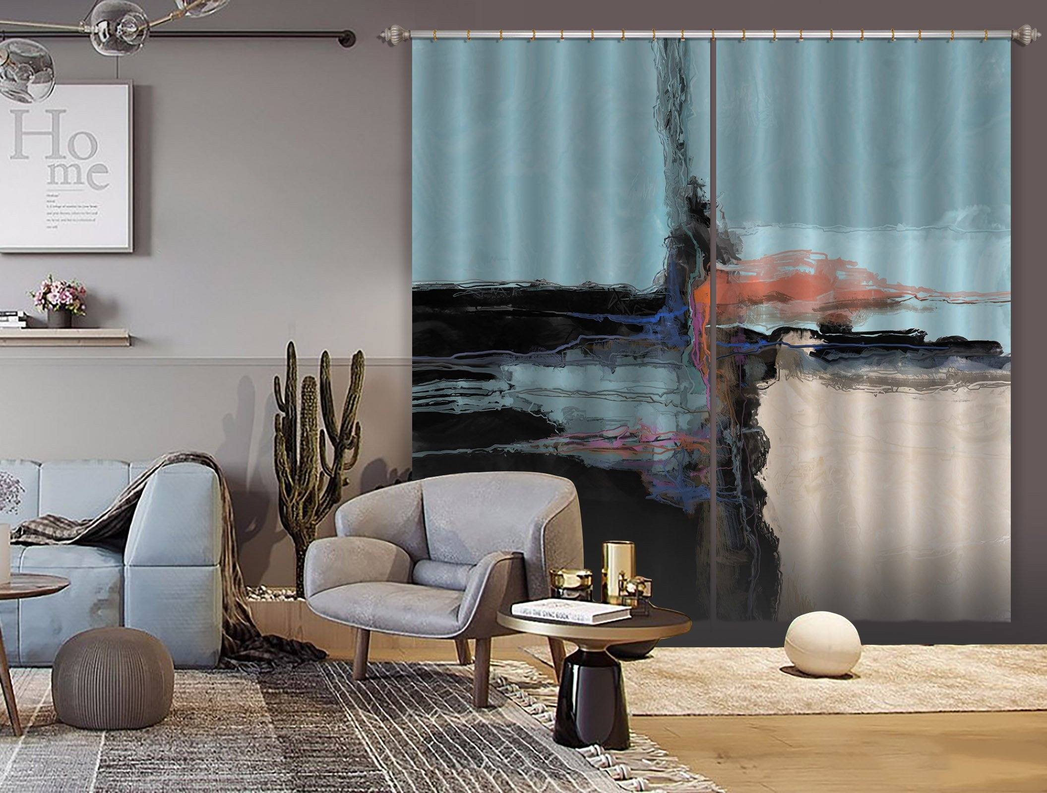 3D Black Smoke 068 Michael Tienhaara Curtain Curtains Drapes Curtains AJ Creativity Home 