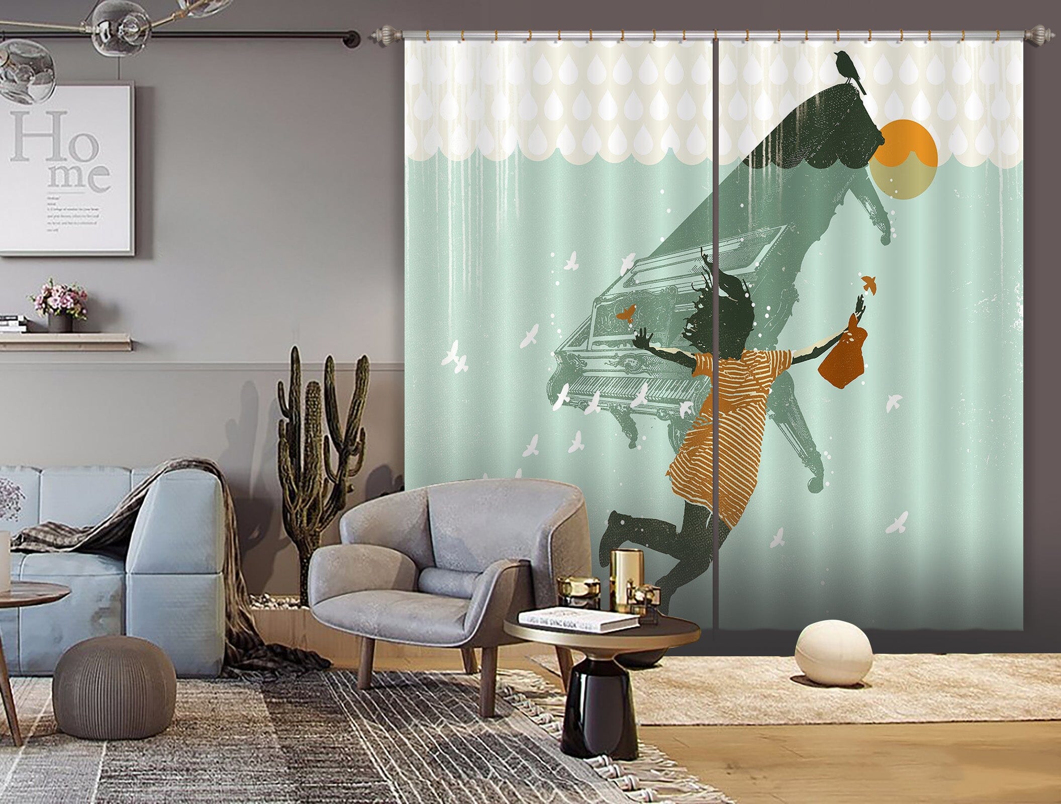 3D Swimming In Water 058 Showdeer Curtain Curtains Drapes Curtains AJ Creativity Home 