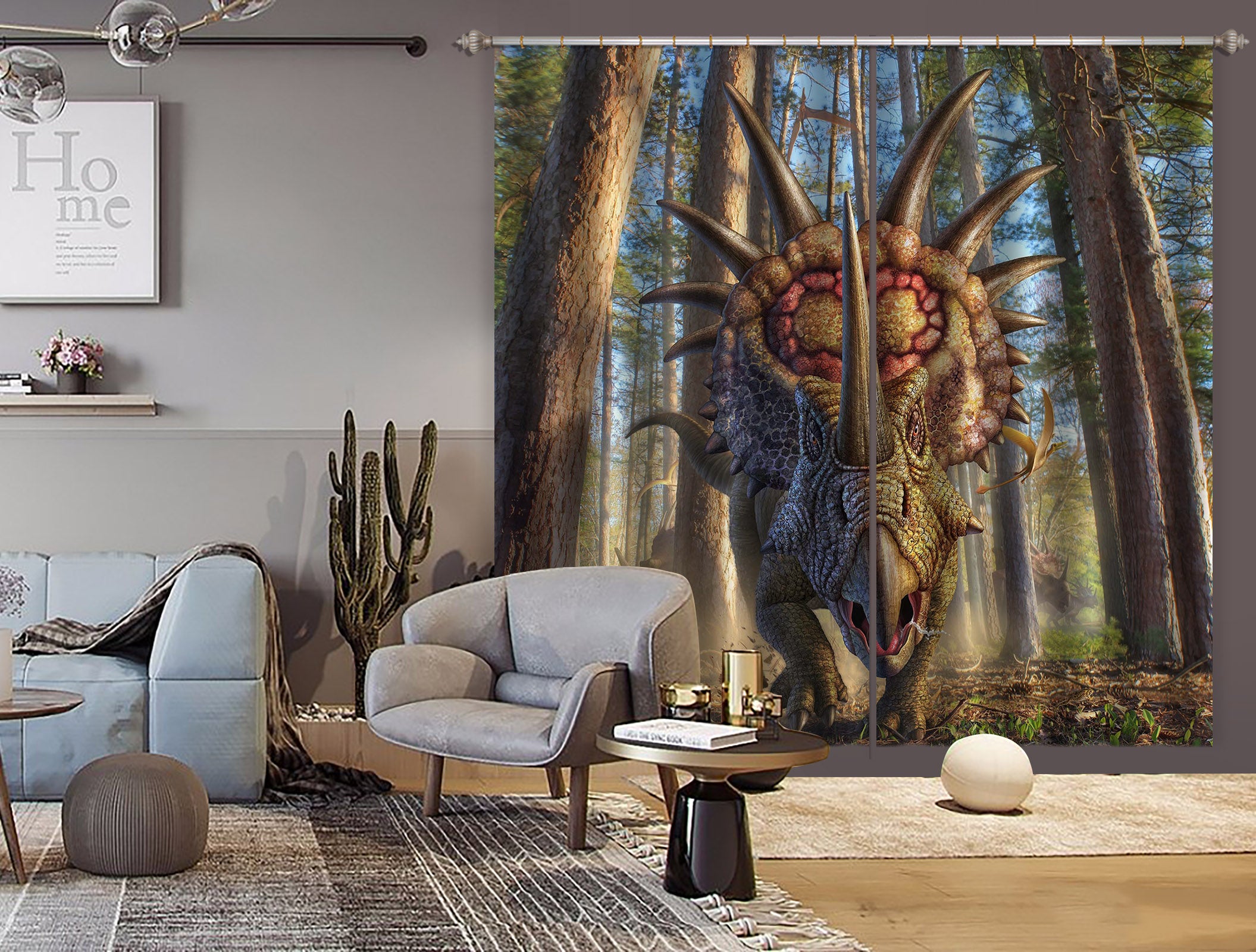 3D Styracosaurus 86101 Jerry LoFaro Curtain Curtains Drapes