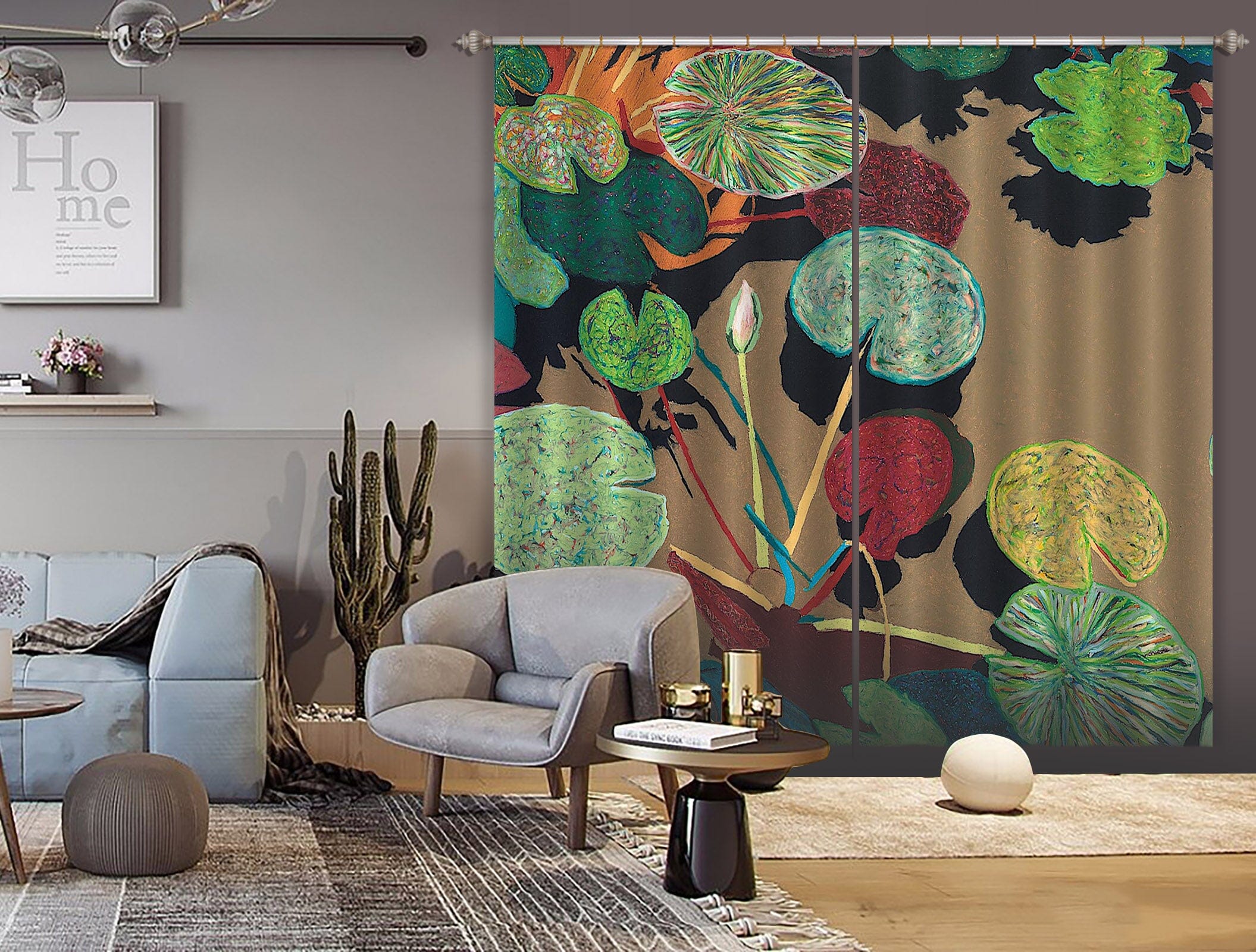 3D Lotus Leaf 279 Allan P. Friedlander Curtain Curtains Drapes Curtains AJ Creativity Home 