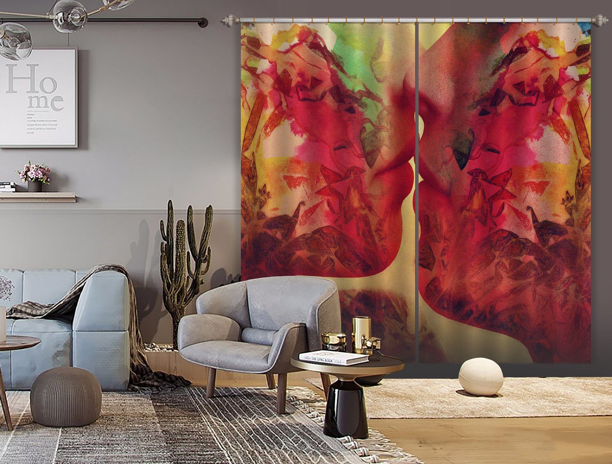 3D Graffiti Love 043 Marco Cavazzana Curtain Curtains Drapes Curtains AJ Creativity Home 