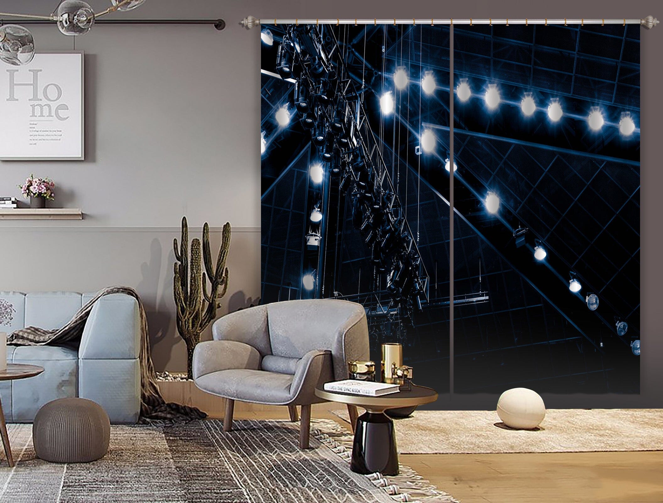 3D Sky Lights 043 Noirblanc777 Curtain Curtains Drapes Curtains AJ Creativity Home 