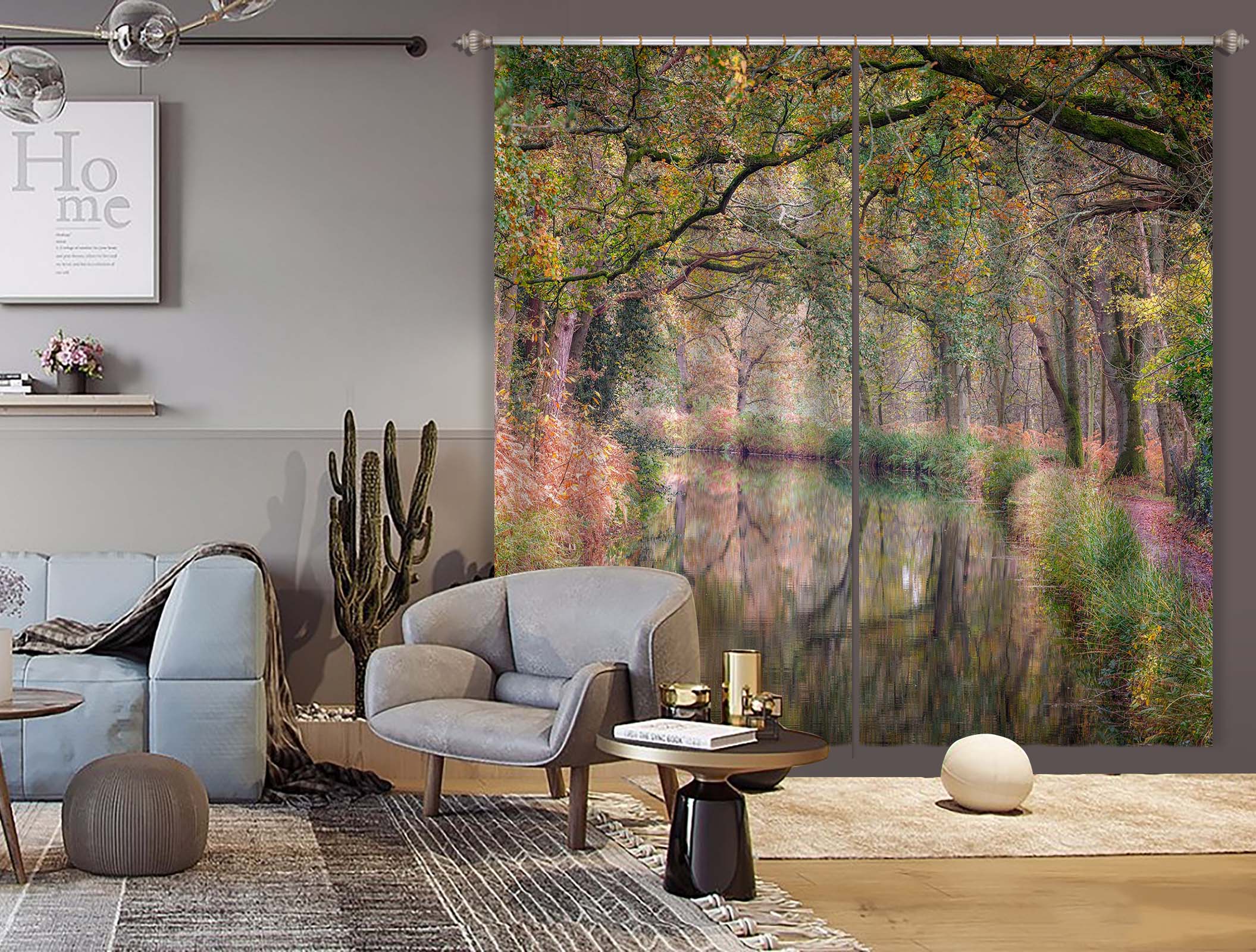 3D Green Leaves 6357 Assaf Frank Curtain Curtains Drapes