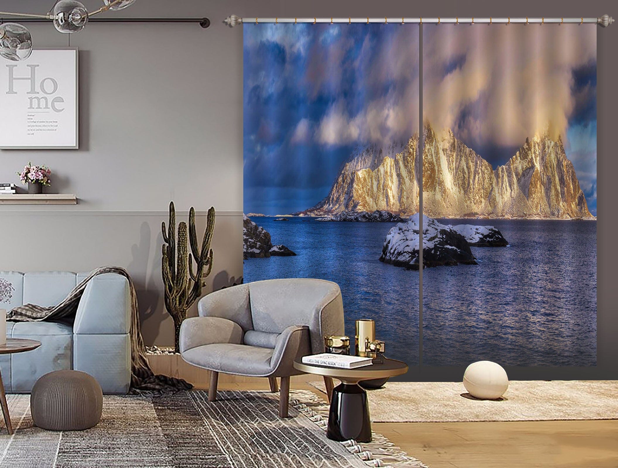 3D Snow Sea 123 Marco Carmassi Curtain Curtains Drapes Curtains AJ Creativity Home 