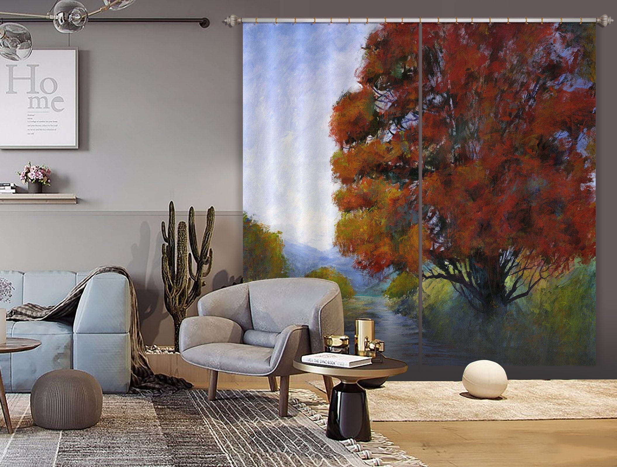 3D River Forest 215 Michael Tienhaara Curtain Curtains Drapes Curtains AJ Creativity Home 