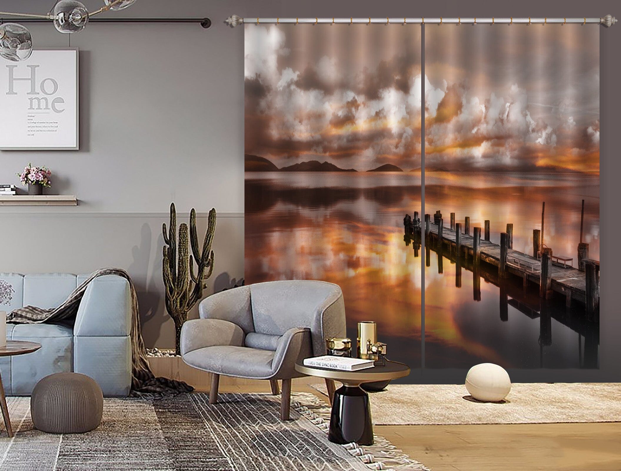 3D River Bridge 163 Marco Carmassi Curtain Curtains Drapes Curtains AJ Creativity Home 