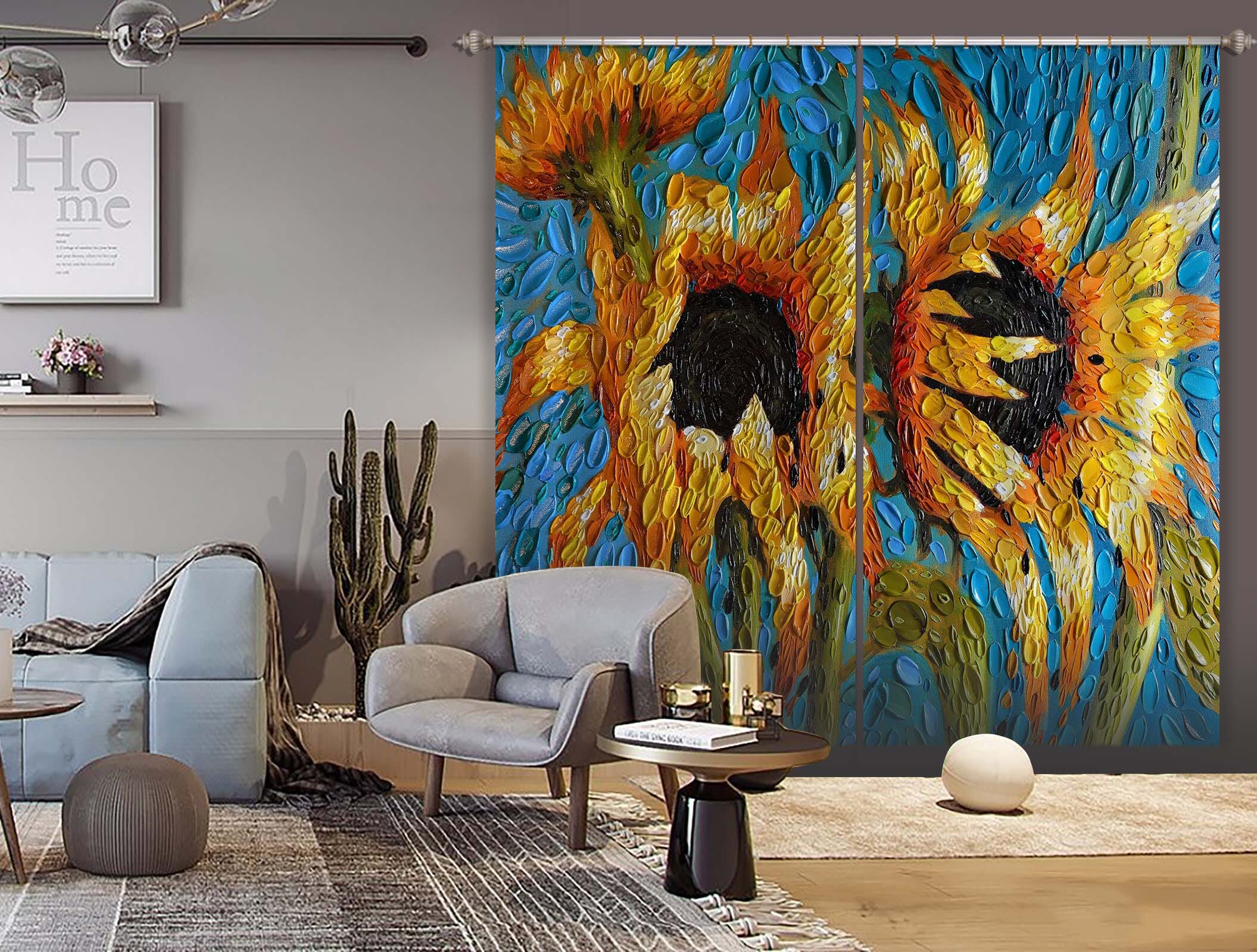 3D The Turquoise Drea 066 Dena Tollefson Curtain Curtains Drapes Curtains AJ Creativity Home 