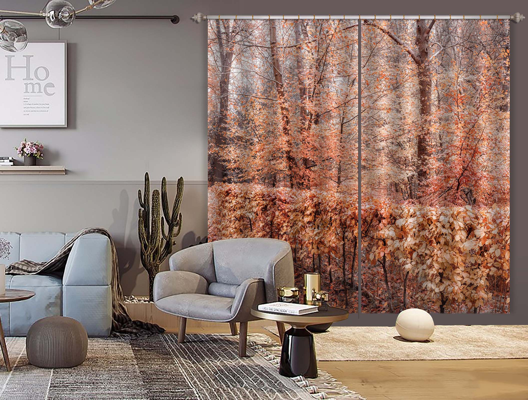 3D Autumn Leaves 6335 Assaf Frank Curtain Curtains Drapes