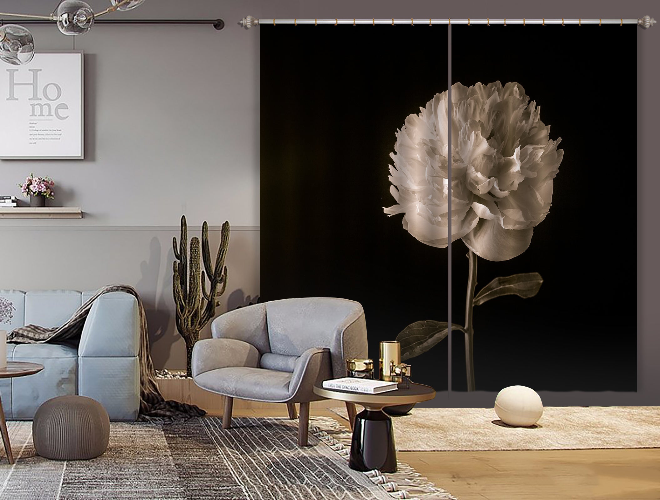 3D Elegant Flower 6521 Assaf Frank Curtain Curtains Drapes