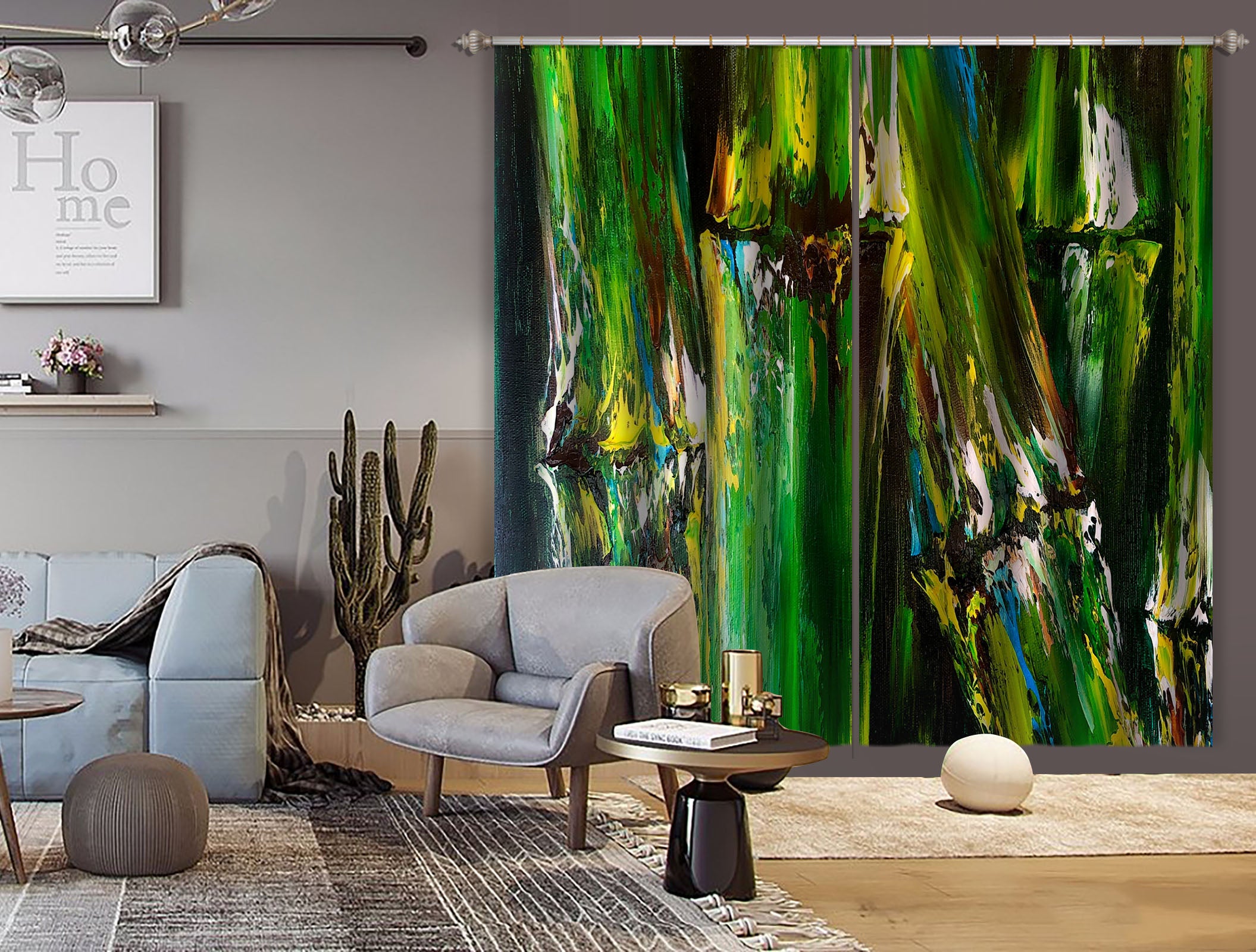 3D Painted Bamboo 2322 Skromova Marina Curtain Curtains Drapes