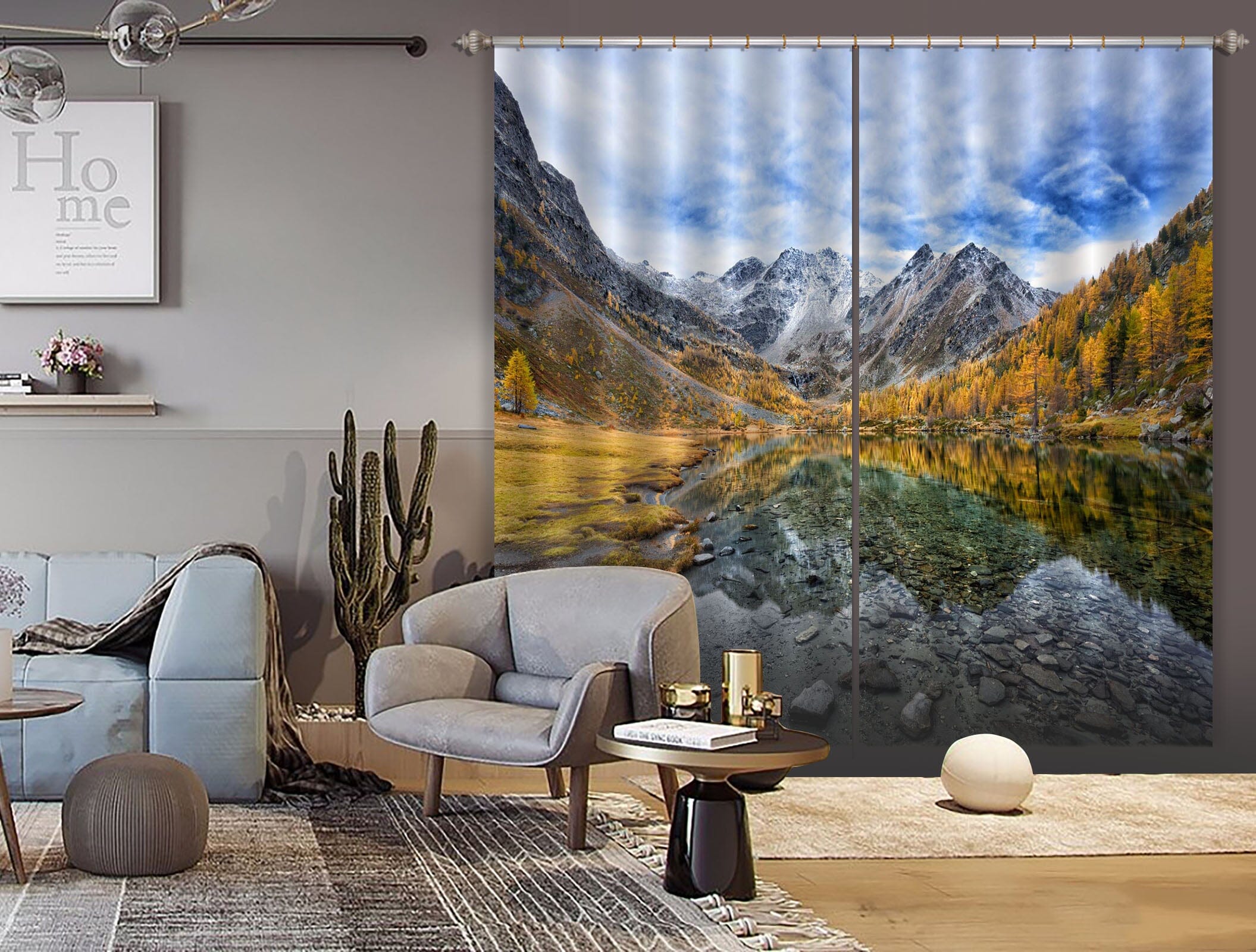 3D Forest Lake 047 Marco Carmassi Curtain Curtains Drapes Curtains AJ Creativity Home 