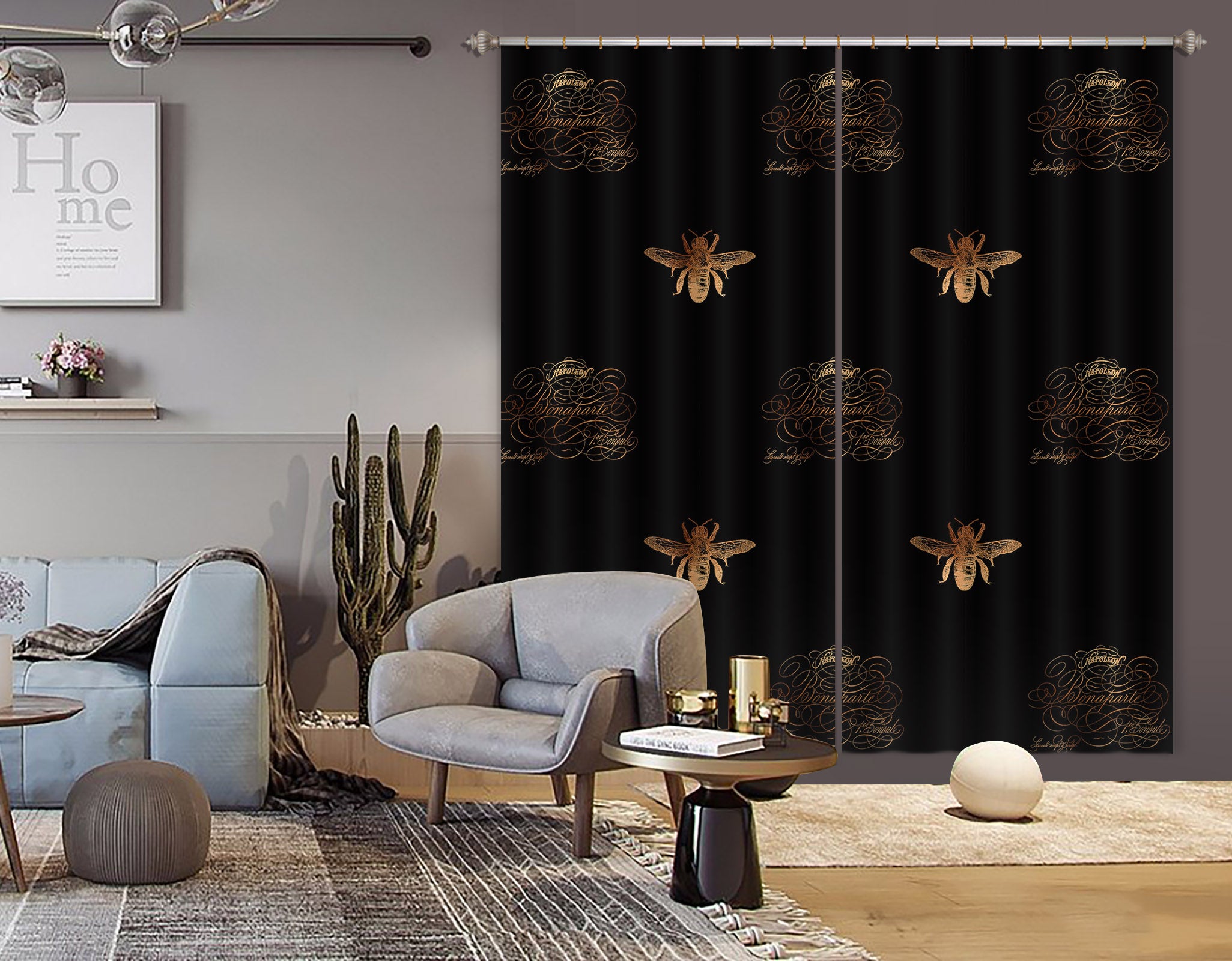 3D Golden Firefly 179 Uta Naumann Curtain Curtains Drapes