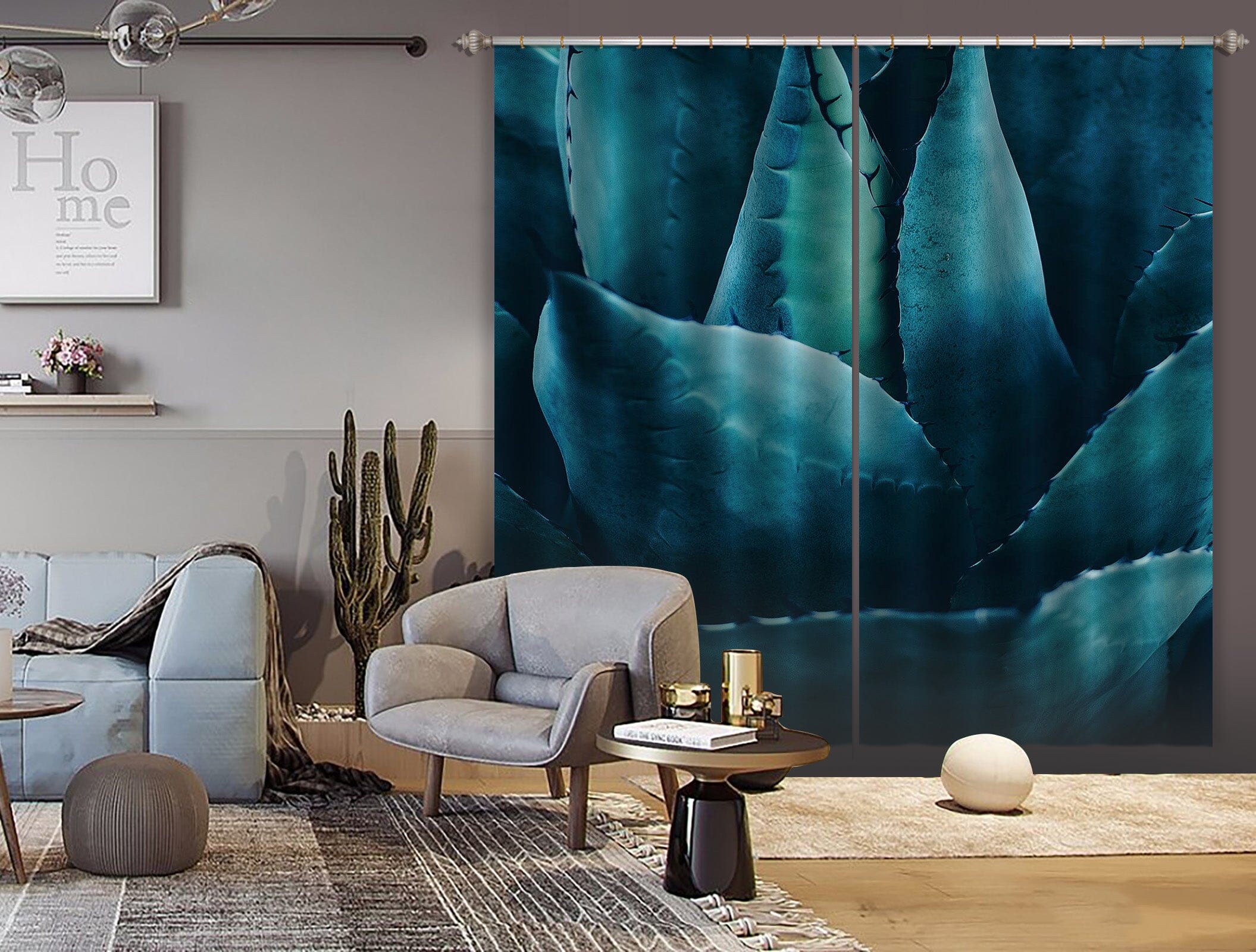 3D Green Aloe 041 Boris Draschoff Curtain Curtains Drapes Curtains AJ Creativity Home 
