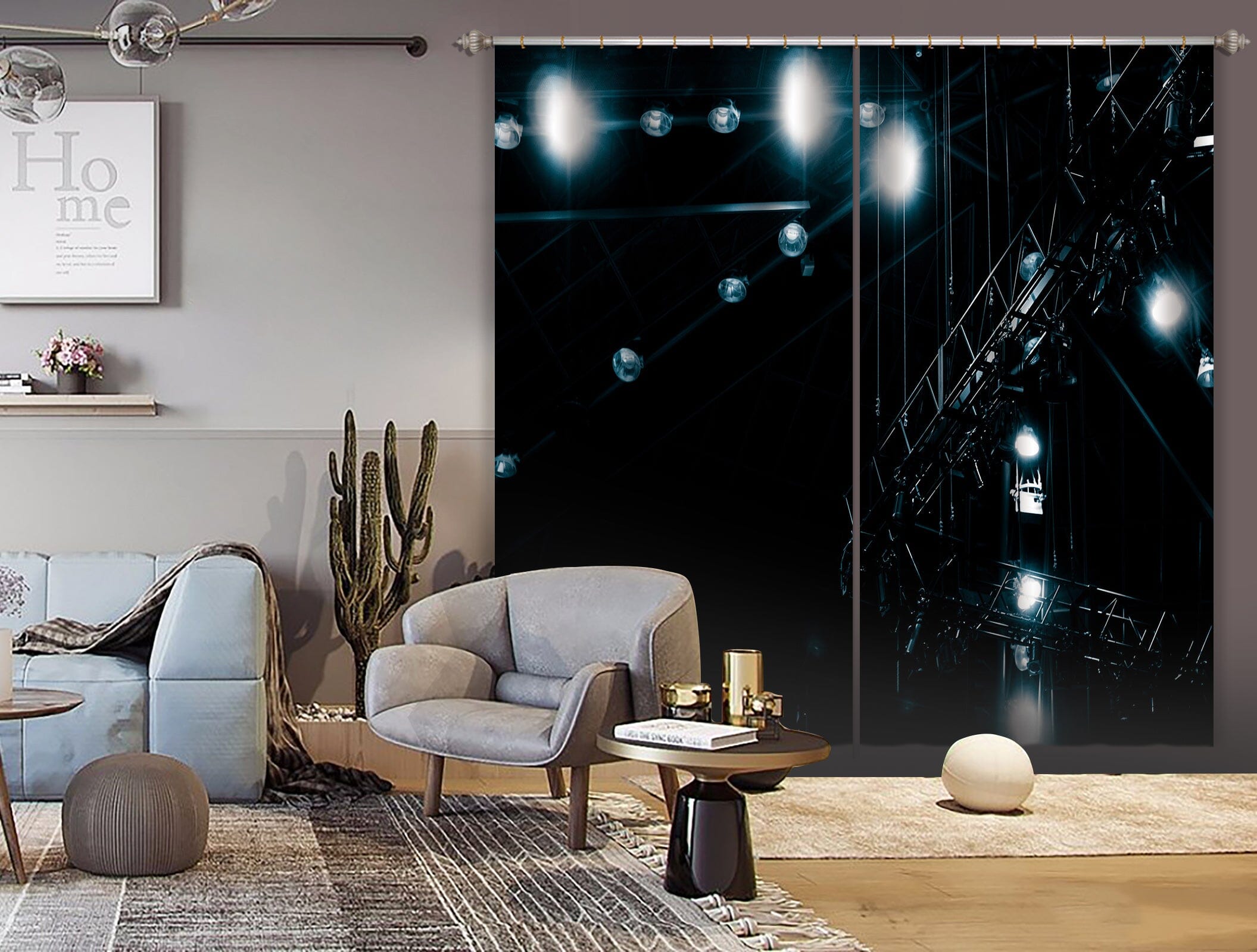 3D Bright Light 051 Noirblanc777 Curtain Curtains Drapes Curtains AJ Creativity Home 