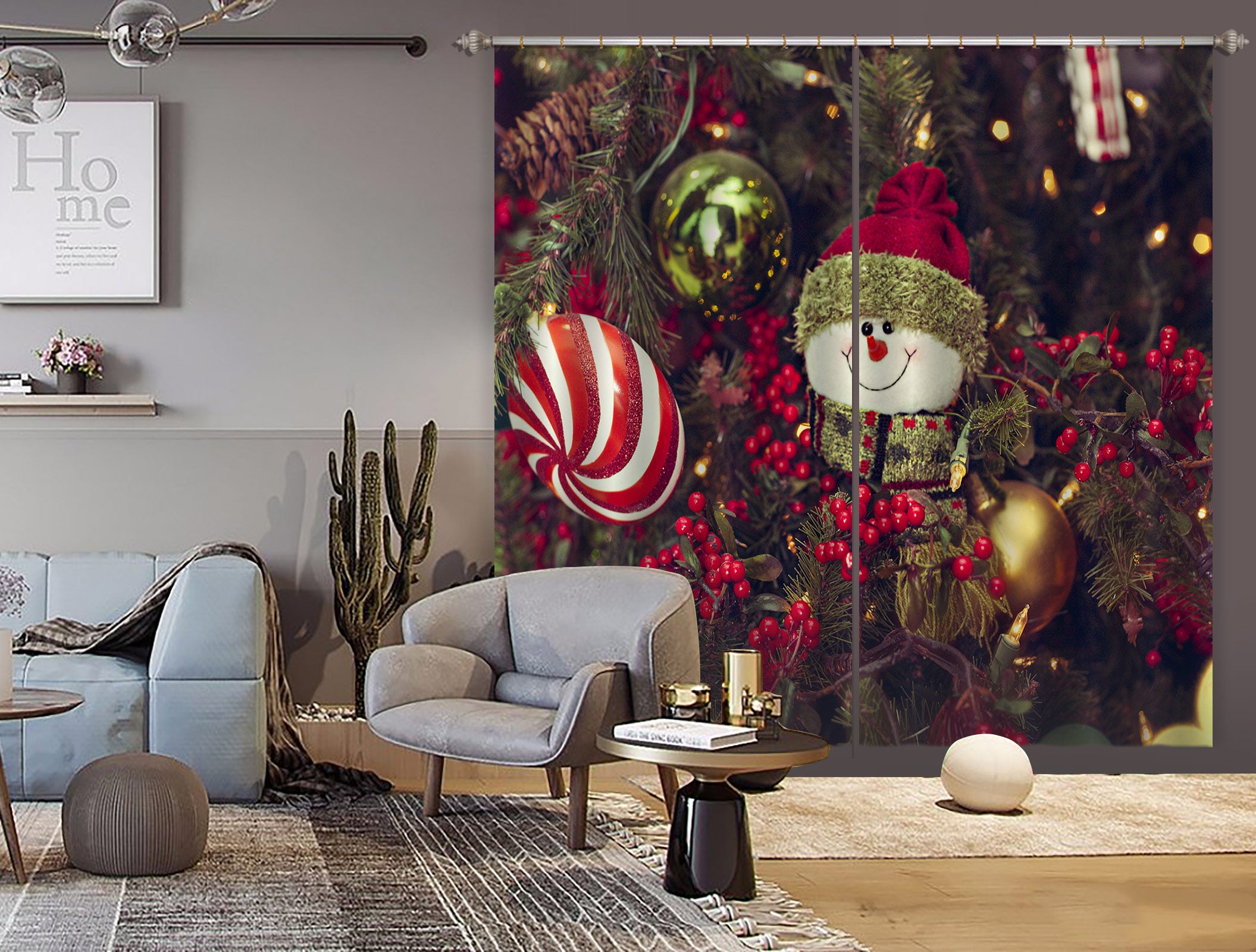 3D Snowman Doll 52023 Christmas Curtains Drapes Xmas