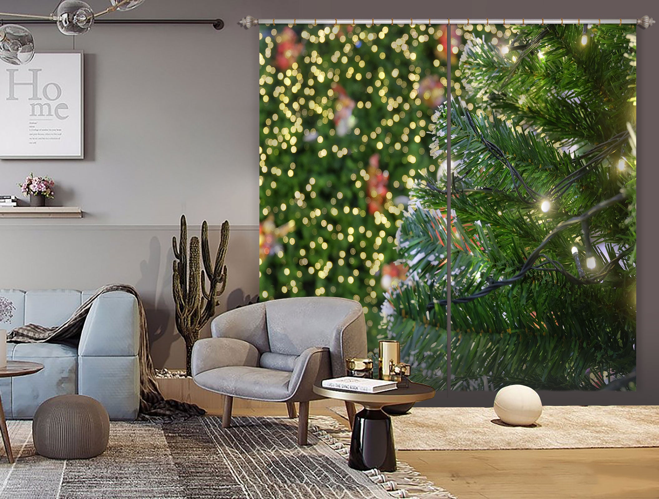 3D Tree 52057 Christmas Curtains Drapes Xmas