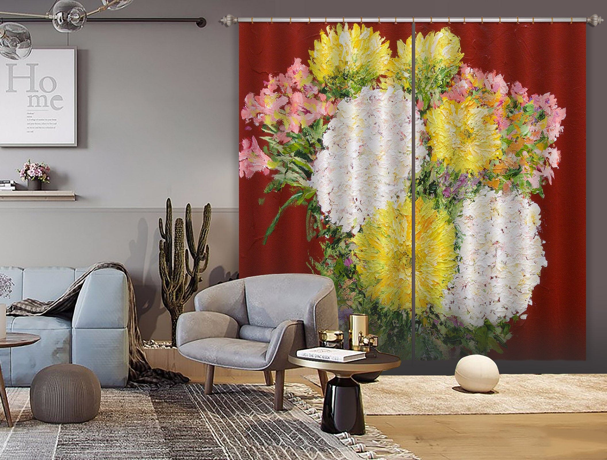 3D Bouquet 210 Allan P. Friedlander Curtain Curtains Drapes Curtains AJ Creativity Home 