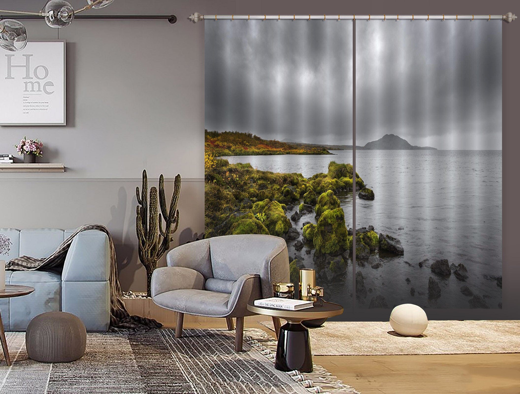 3D Sea Stones 119 Marco Carmassi Curtain Curtains Drapes Curtains AJ Creativity Home 