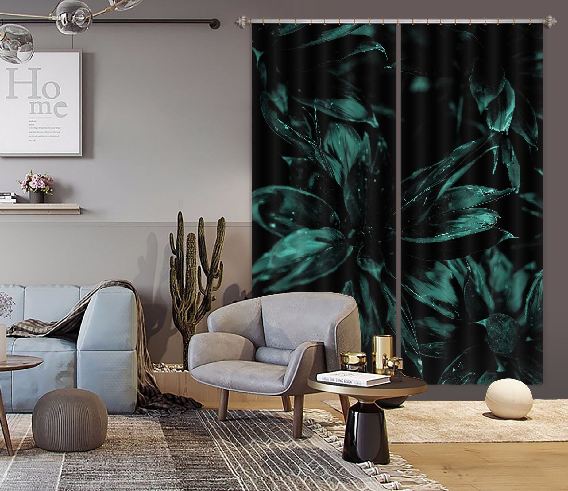 3D Dewdrop Leaves 1142 Boris Draschoff Curtain Curtains Drapes Curtains AJ Creativity Home 