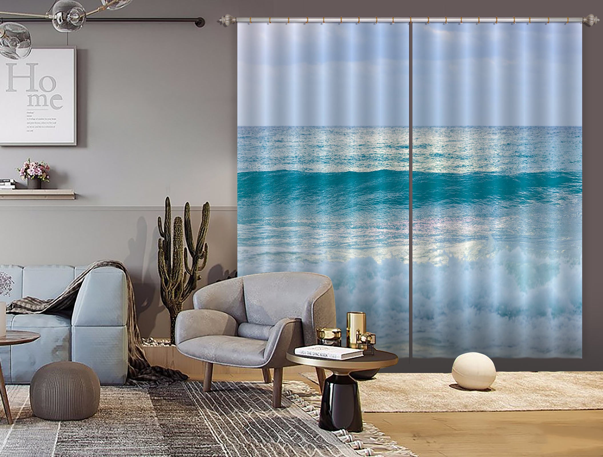 3D Sea Level 6539 Assaf Frank Curtain Curtains Drapes