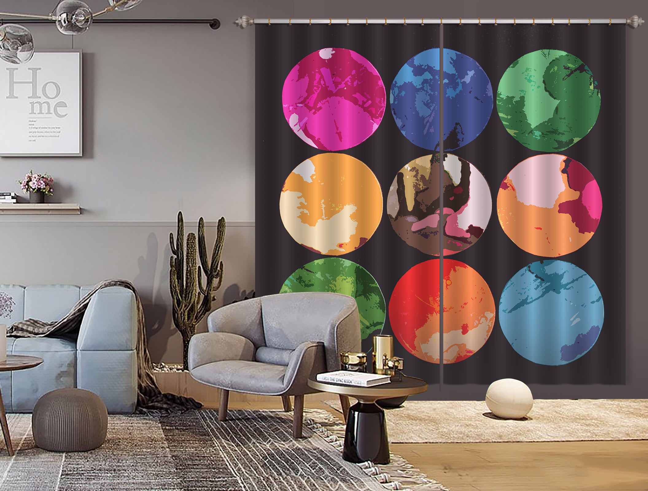 3D Color Circle 70085 Shandra Smith Curtain Curtains Drapes