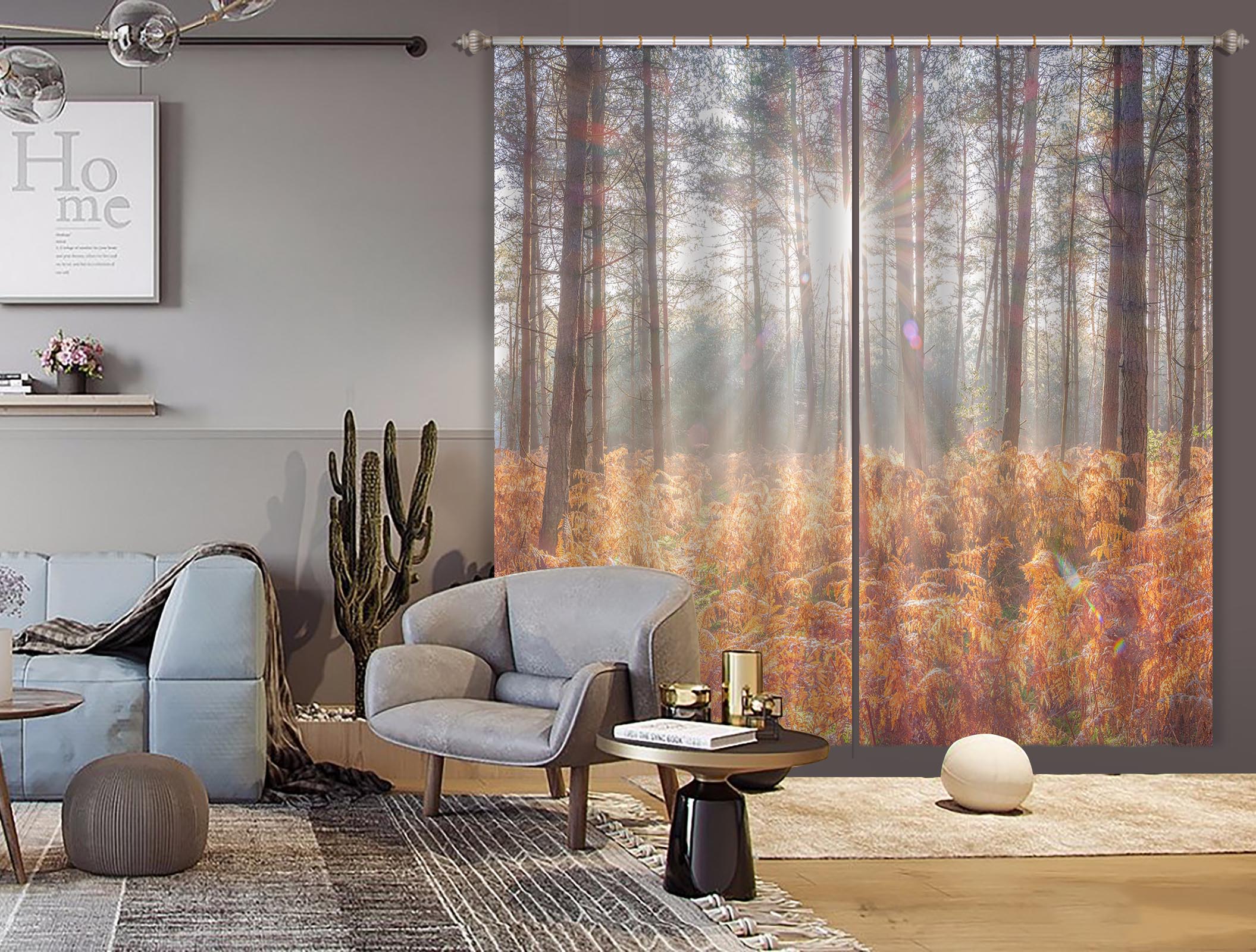3D Sunlight Trees 6363 Assaf Frank Curtain Curtains Drapes