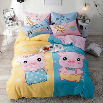 3D Pig 7127 Bed Pillowcases Quilt