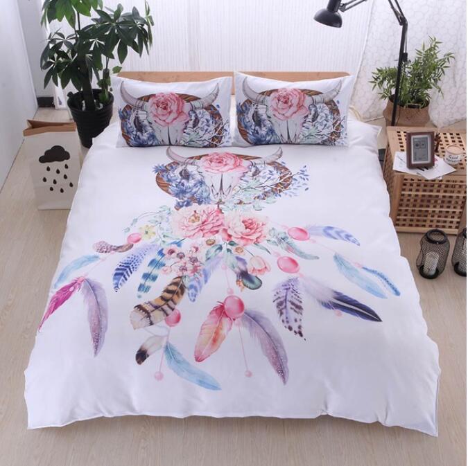 3D Deer Skull Dream Catcher 5062 Bed Pillowcases Quilt