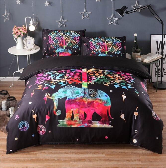 3D Color Elephant 5070 Bed Pillowcases Quilt